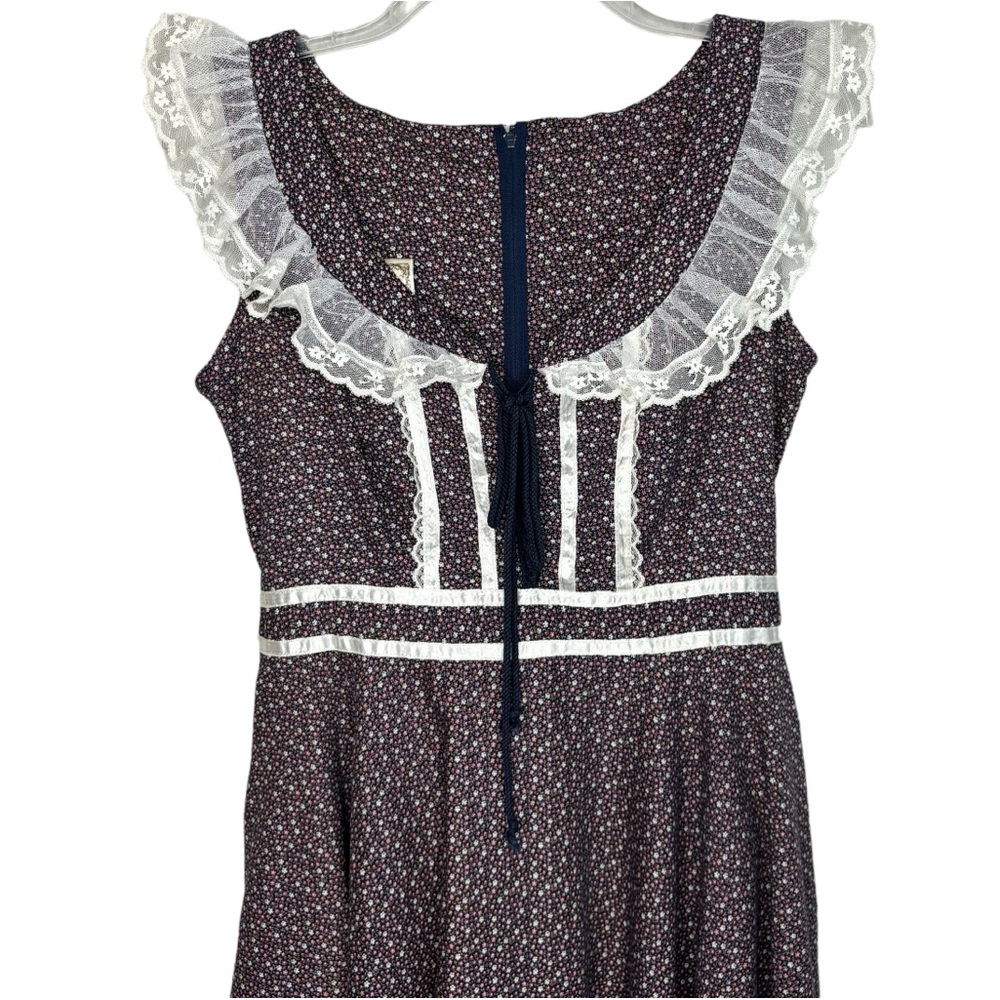 GUNNE SAX by Jessica Vintage Rare Purple Floral Prairie Dress Size 13 Sleeveless - Picture 2 of 15